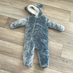 Koala Kids (Baby) faux fur 1 piece blue hooded plush pram/ bunting 12-18 months